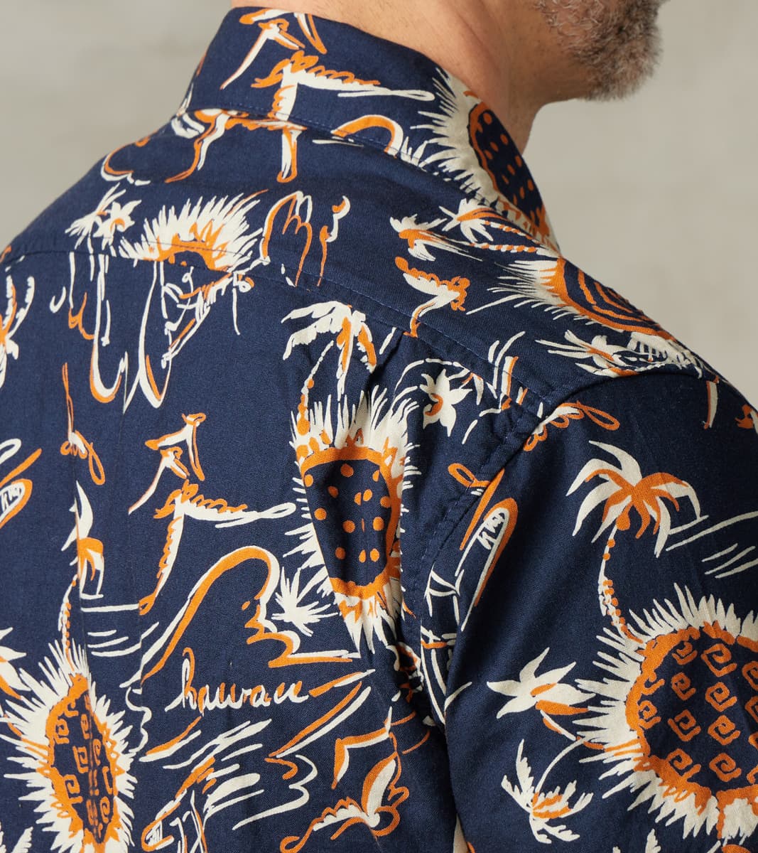 Dean Double Pocket Camp - Japanese Poplin - Navy Aloha