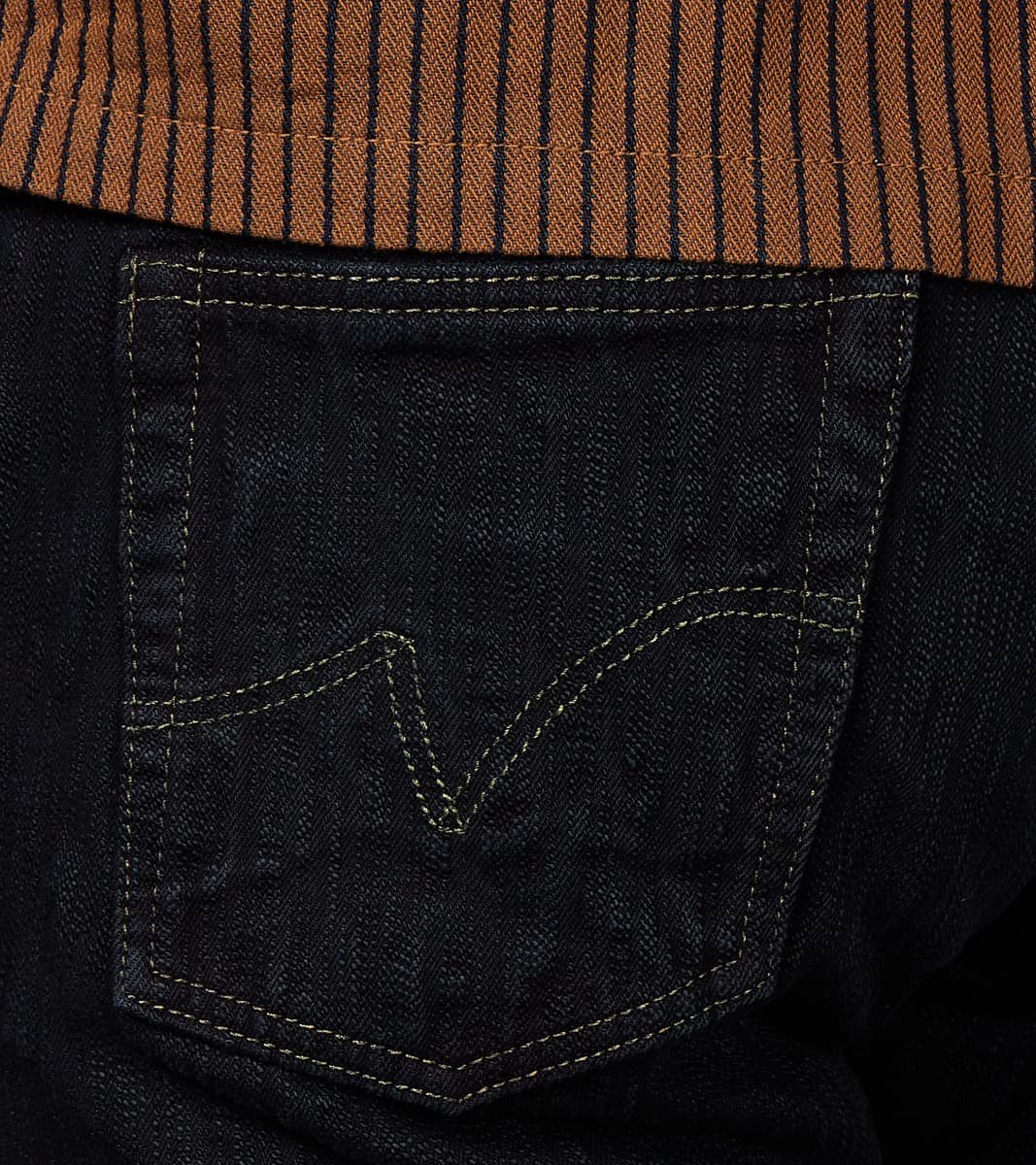 888S-SLBOD - High Rise Relaxed Tapered - 16oz Slubby Selvedge Indigo Overdyed Black
