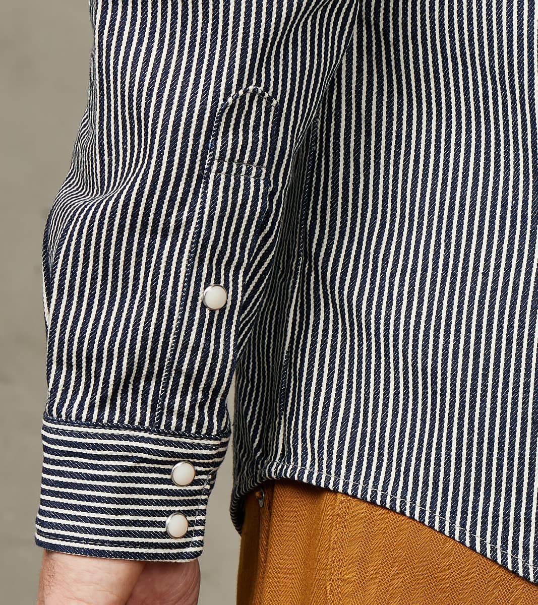 07-IND - Western - 12oz Indigo Hickory Stripe Twill