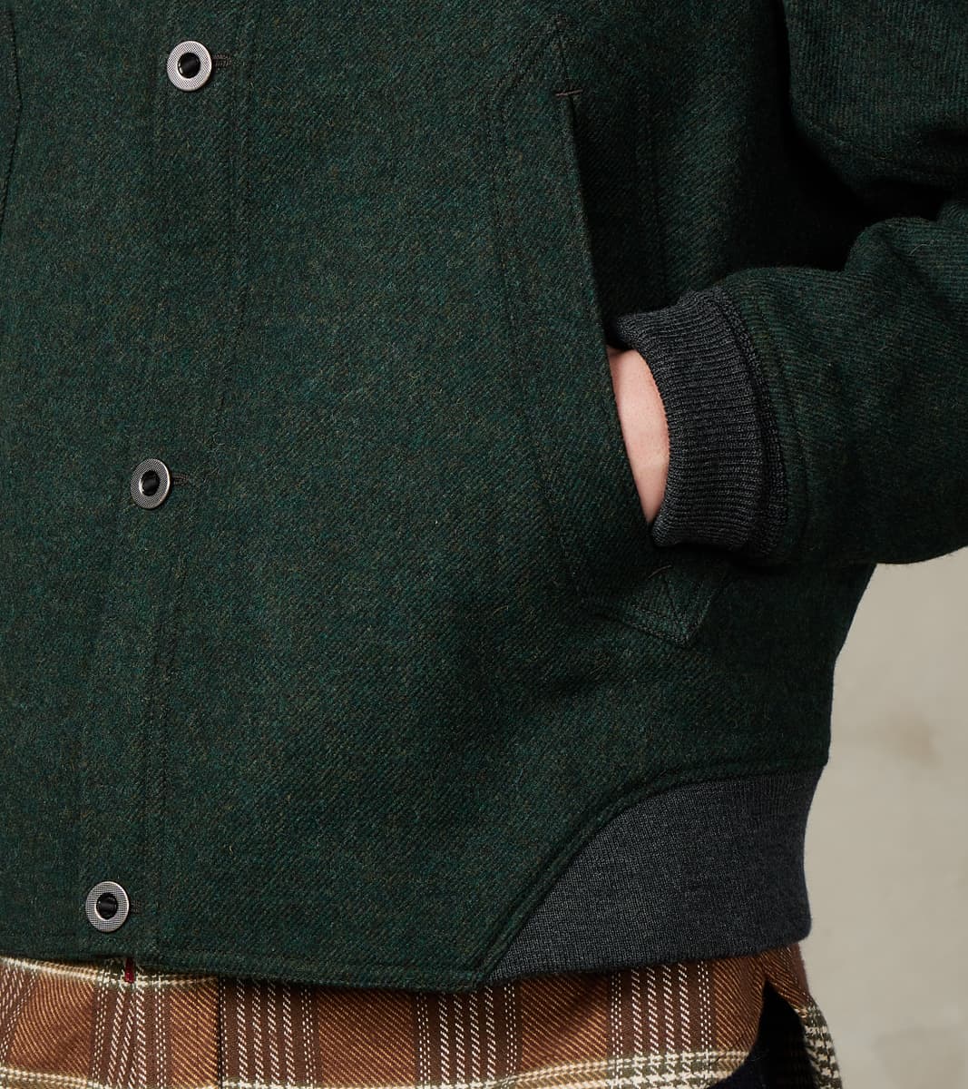 American Vector Bomber - Fox Brothers® Dark Moss Exmoor Twill