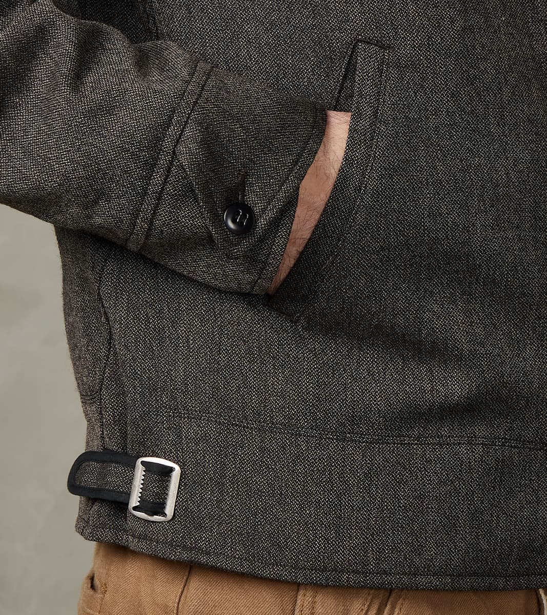 Lot. 306 Cossack Jacket - Serge Twill Wool - Melange Charcoal