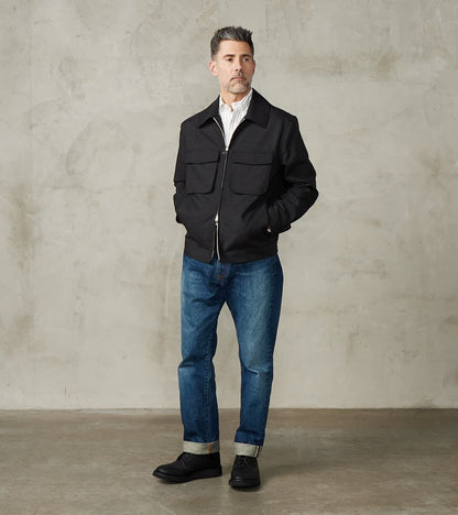 Italian Cold Wool Cloth Student Jacket - Anthracite Prince Of Wales Check