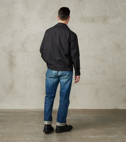 Italian Cold Wool Cloth Student Jacket - Anthracite Prince Of Wales Check
