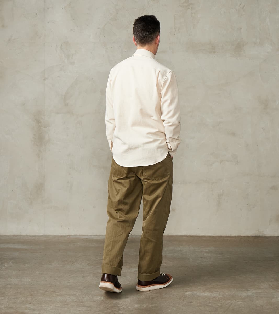 Japanese Cotton & Hemp Gabardine Twill Artist Shirt - Undyed