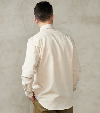 Japanese Cotton & Hemp Gabardine Twill Artist Shirt - Undyed