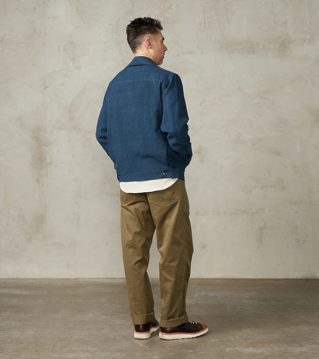 Belgium Linen & Wool Student Jacket - Prussian Blue