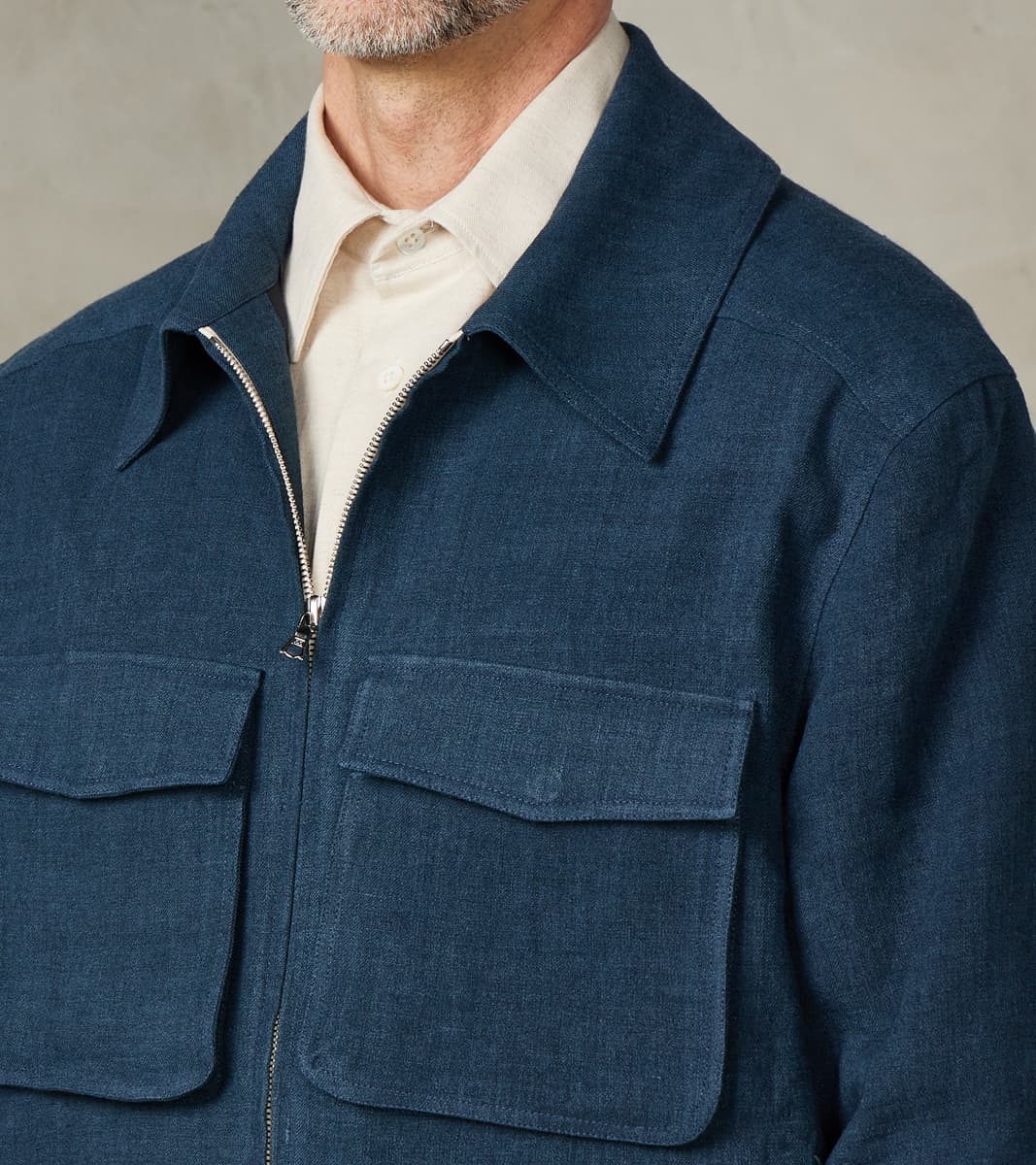 Belgium Linen & Wool Student Jacket - Prussian Blue