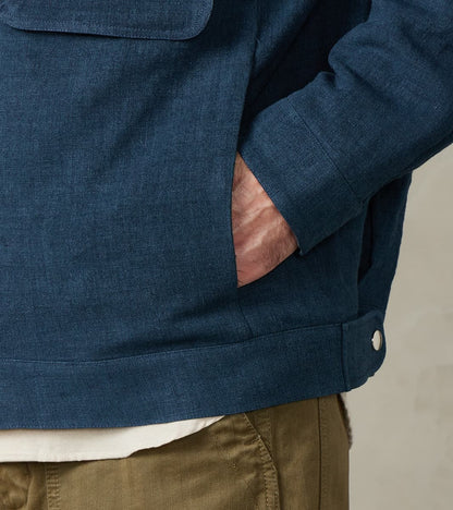 Belgium Linen & Wool Student Jacket - Prussian Blue