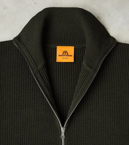 Sailor Full Zip Sweater - Hunting Green