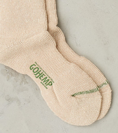 Go Hemp Organic Cotton Thick Pile Crew - Wheat