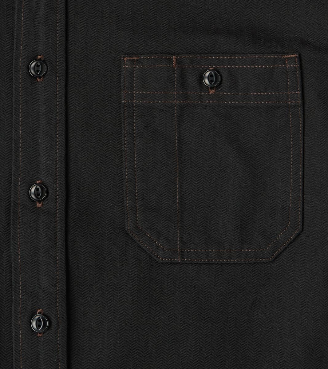 BWS-02 - Utility Shirt - 8oz Black Herringbone Twill