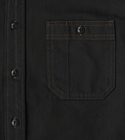 BWS-02 - Utility Shirt - 8oz Black Herringbone Twill