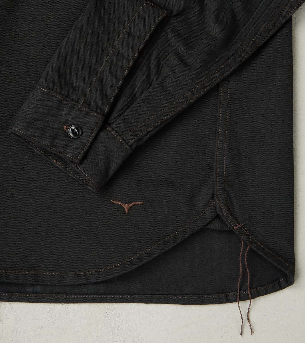 BWS-02 - Utility Shirt - 8oz Black Herringbone Twill