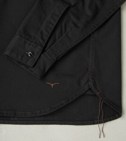 BWS-02 - Utility Shirt - 8oz Black Herringbone Twill