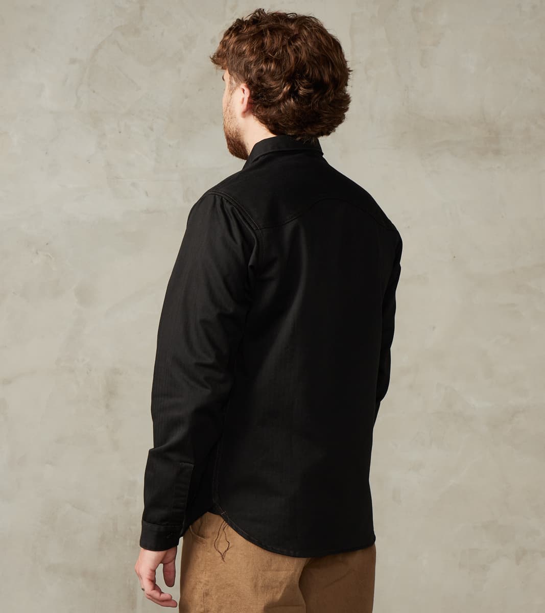 BWS-02 - Utility Shirt - 8oz Black Herringbone Twill