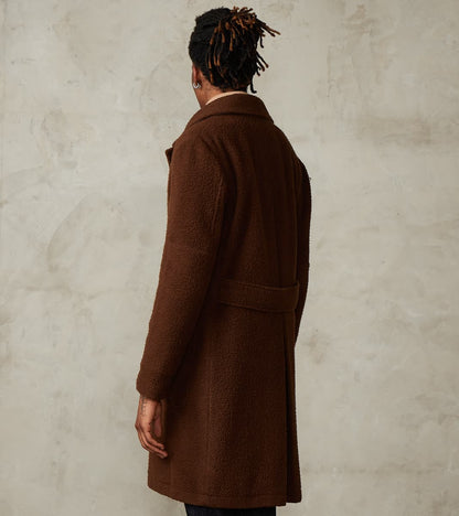 Italian Wool Ratine Cloth Marcel Lassance Redingote Coat - Coffee Brown
