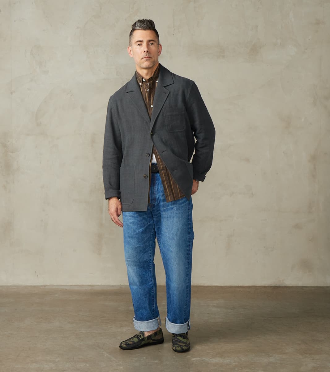De Bonne Facture Belgium Linen & Wool Traveler Jacket - Anthracite