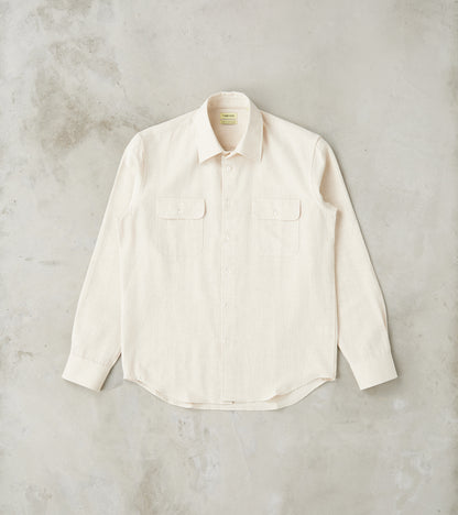 De Bonne Facture Japanese Cotton & Hemp Gabardine Twill Artist Shirt -…