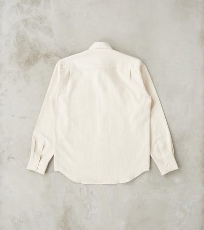 Japanese Cotton & Hemp Gabardine Twill Artist Shirt - Undyed