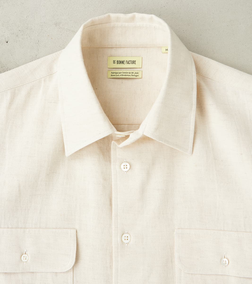 Japanese Cotton & Hemp Gabardine Twill Artist Shirt - Undyed