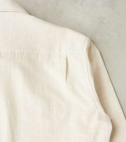 Japanese Cotton & Hemp Gabardine Twill Artist Shirt - Undyed