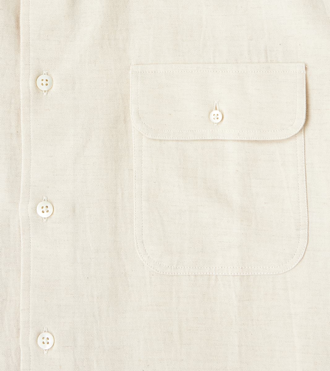 Japanese Cotton & Hemp Gabardine Twill Artist Shirt - Undyed