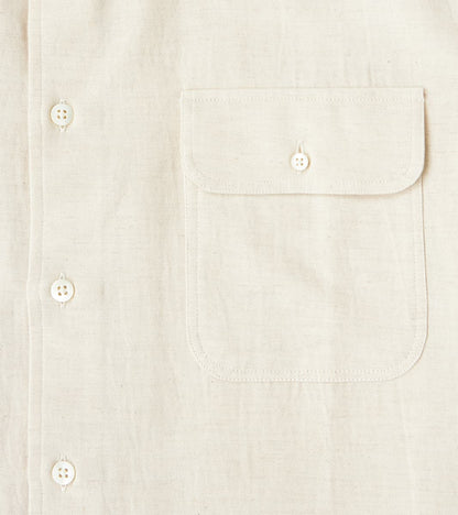 Japanese Cotton & Hemp Gabardine Twill Artist Shirt - Undyed