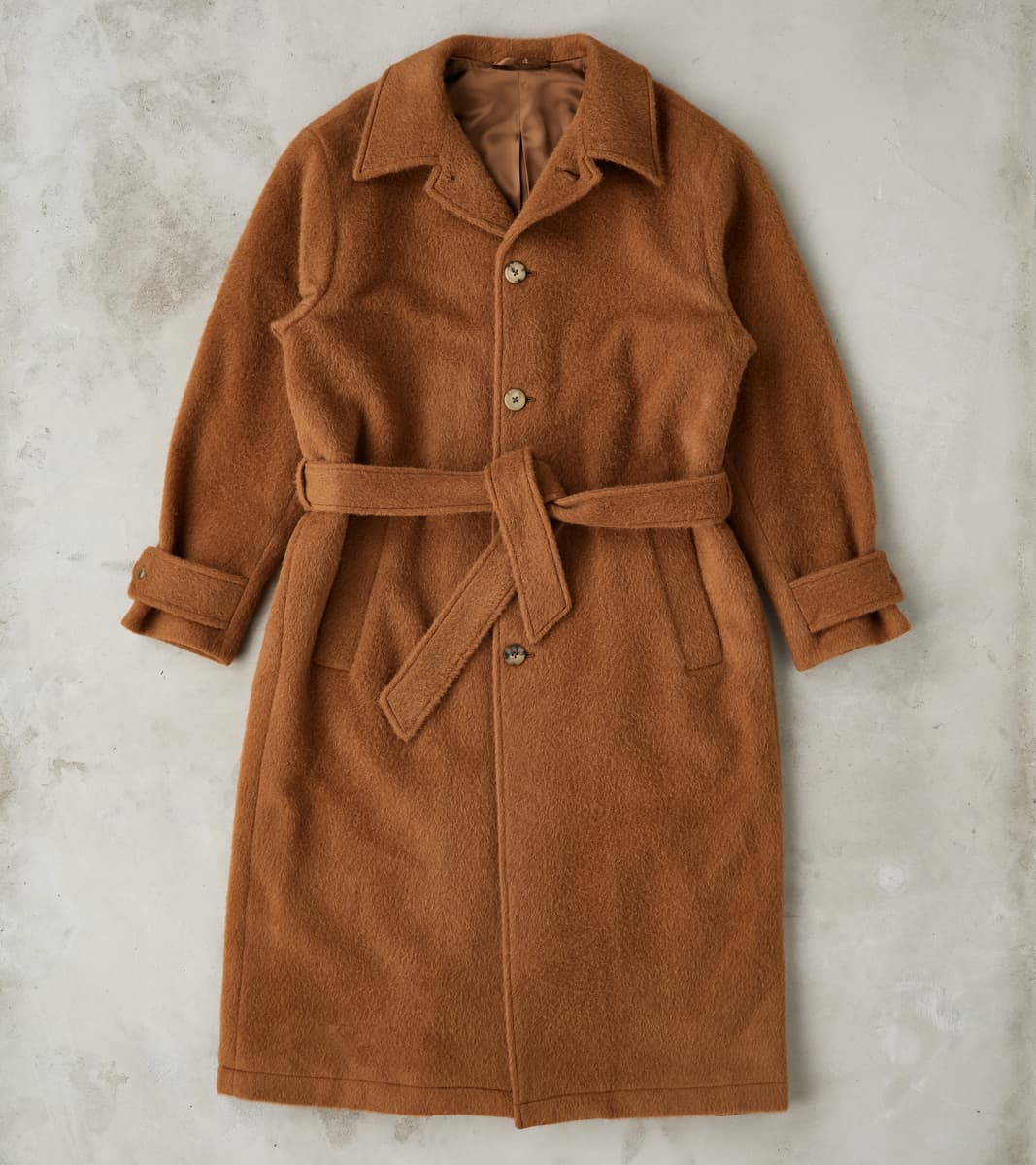 De Bonne Facture Italian Wool Alpaca Mohair Cloth Overcoat - Pecan