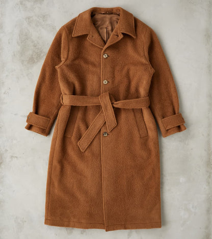 De Bonne Facture Italian Wool Alpaca Mohair Cloth Overcoat - Pecan
