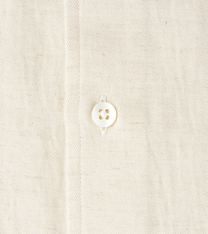 Japanese Cotton & Hemp Gabardine Twill Artist Shirt - Undyed