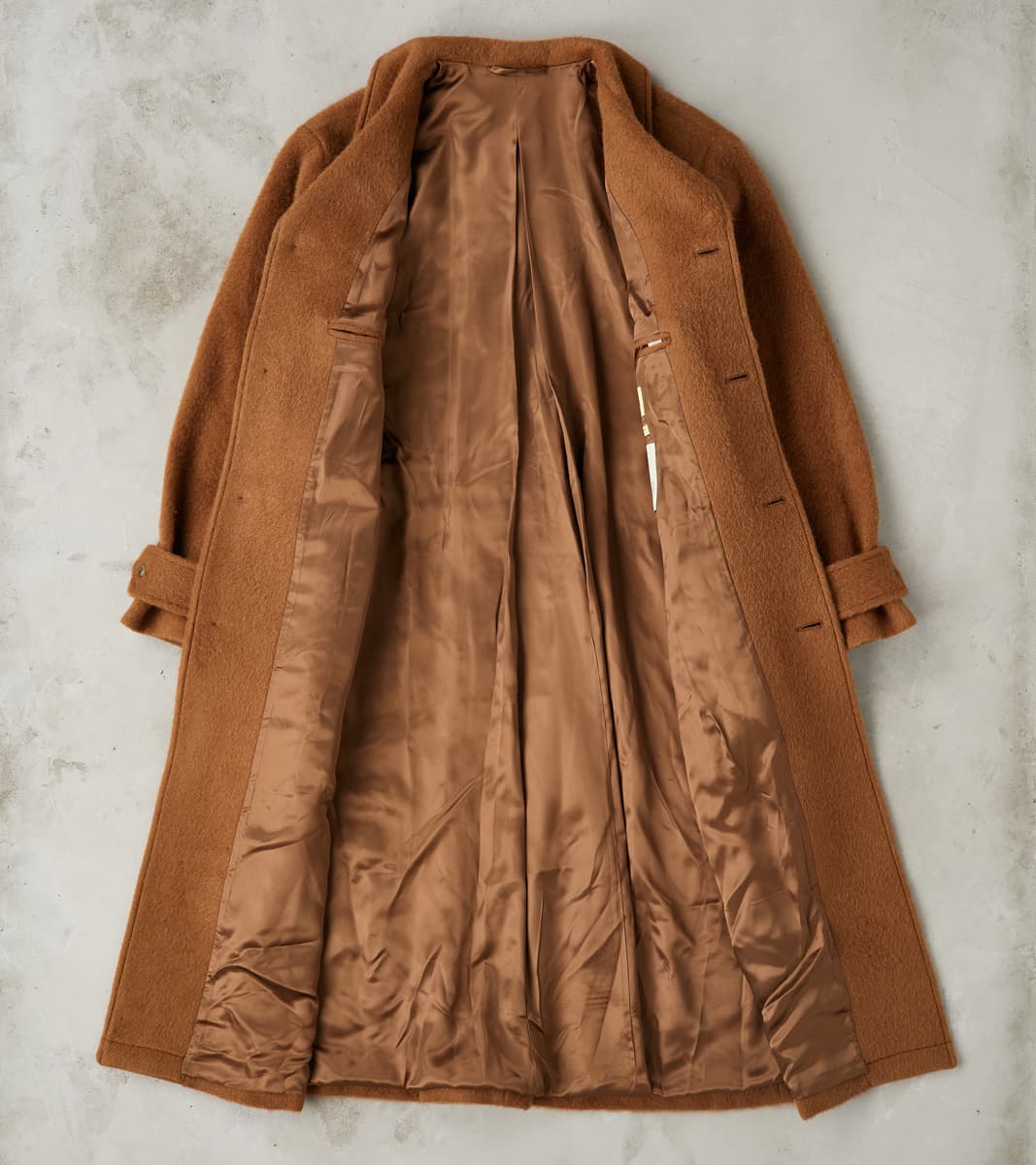 Italian Wool Alpaca Mohair Cloth Overcoat - Pecan