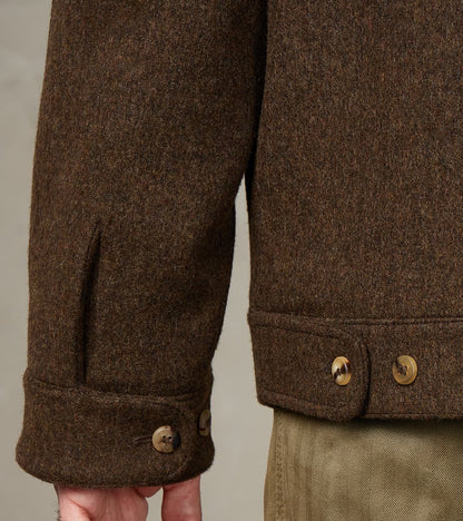 Austrian Wool Cloth Drivers Jacket - Chocolate Brown