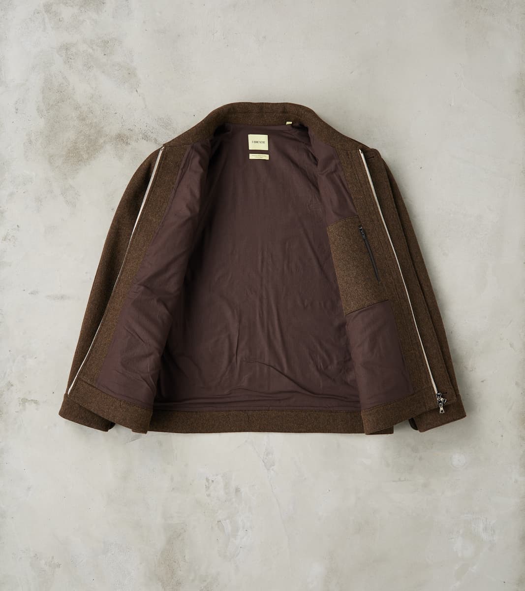 Austrian Wool Cloth Drivers Jacket - Chocolate Brown