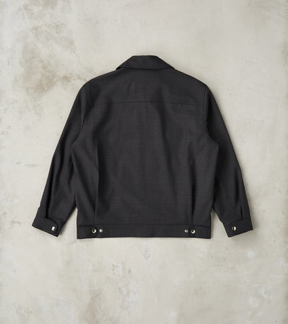 Italian Cold Wool Cloth Student Jacket - Anthracite Prince Of Wales Check