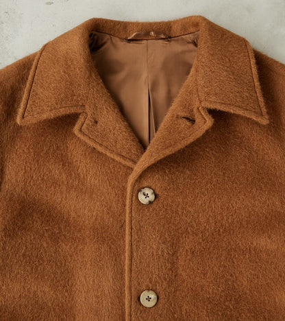 Italian Wool Alpaca Mohair Cloth Overcoat - Pecan