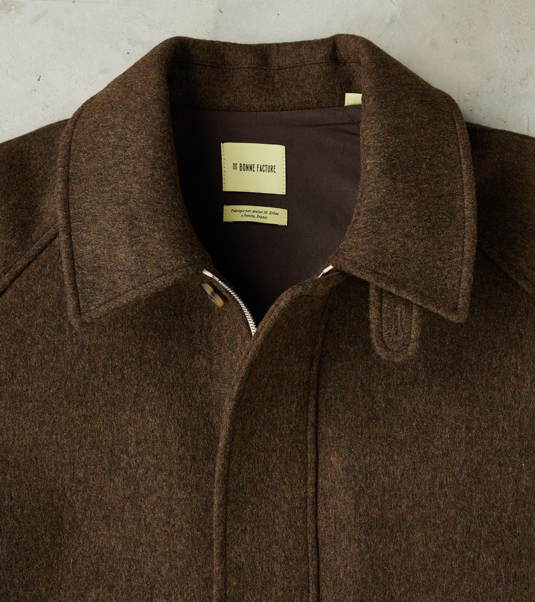 Austrian Wool Cloth Drivers Jacket - Chocolate Brown