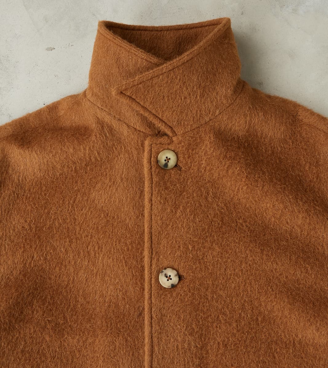 Italian Wool Alpaca Mohair Cloth Overcoat - Pecan