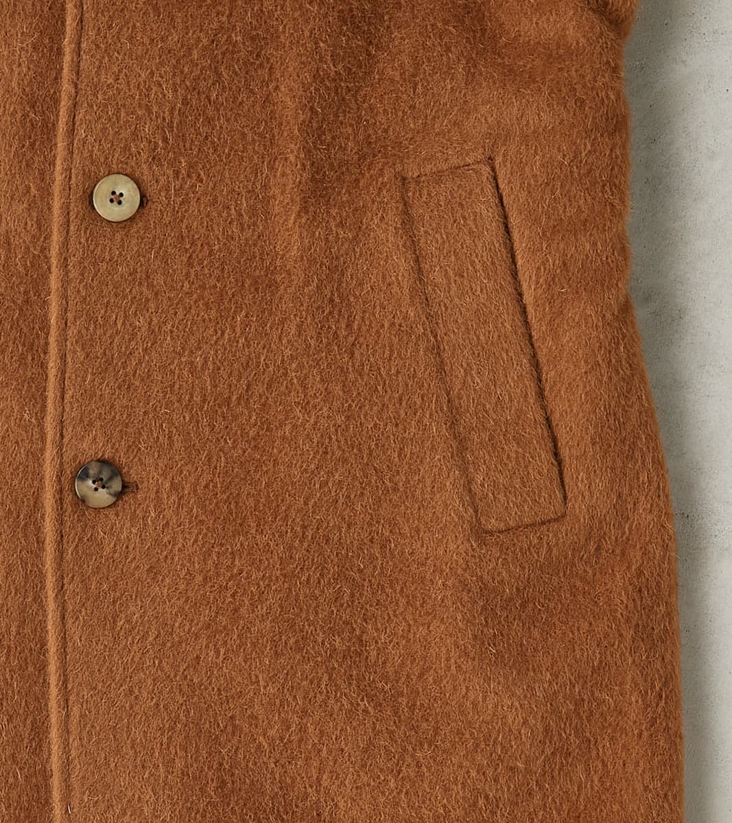 Italian Wool Alpaca Mohair Cloth Overcoat - Pecan