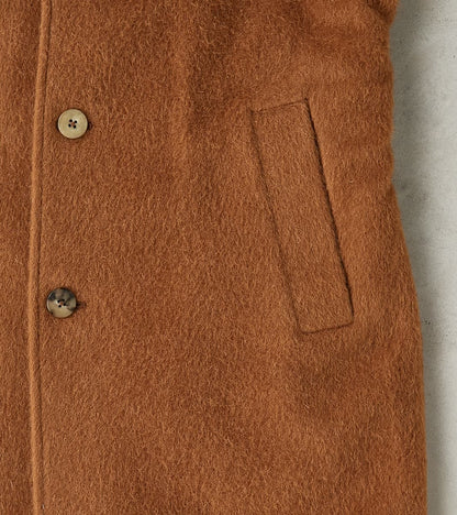 Italian Wool Alpaca Mohair Cloth Overcoat - Pecan