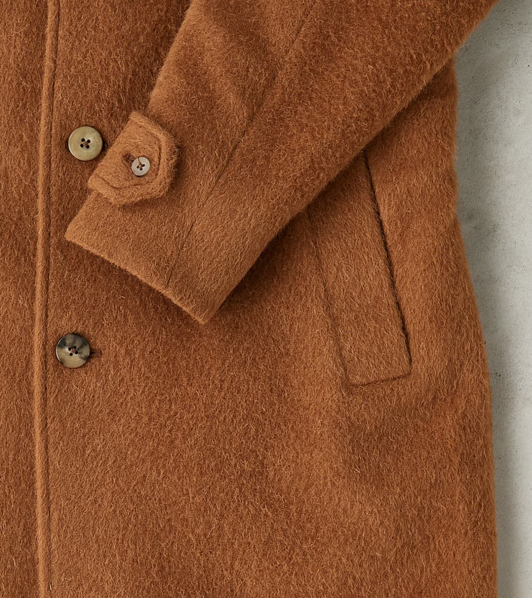 Italian Wool Alpaca Mohair Cloth Overcoat - Pecan
