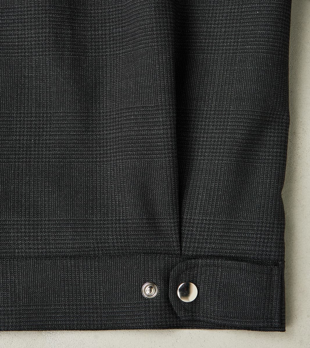 Italian Cold Wool Cloth Student Jacket - Anthracite Prince Of Wales Check