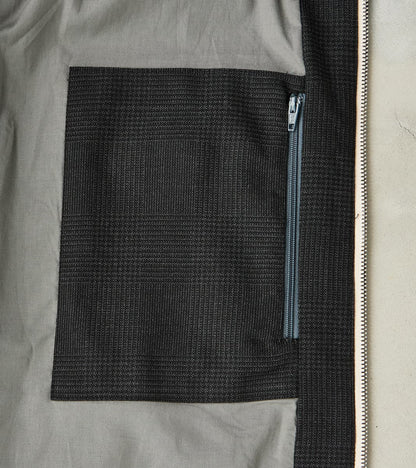 Italian Cold Wool Cloth Student Jacket - Anthracite Prince Of Wales Check