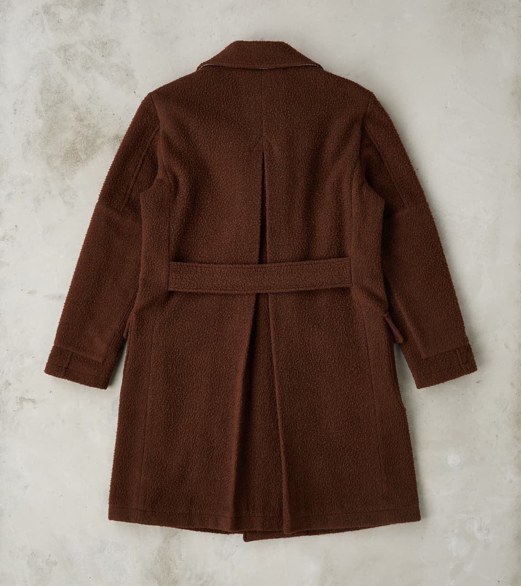 Italian Wool Ratine Cloth Marcel Lassance Redingote Coat - Coffee Brown