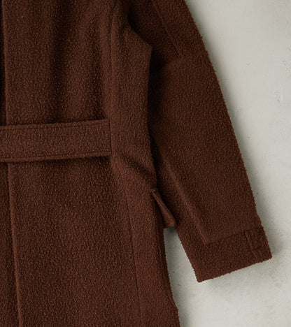 Italian Wool Ratine Cloth Marcel Lassance Redingote Coat - Coffee Brown