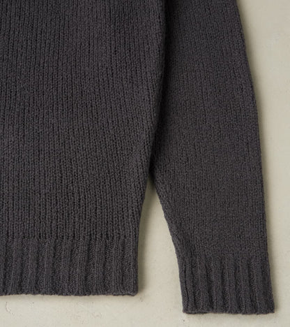 Italian Boucle Wool Student Cardigan - Storm Grey