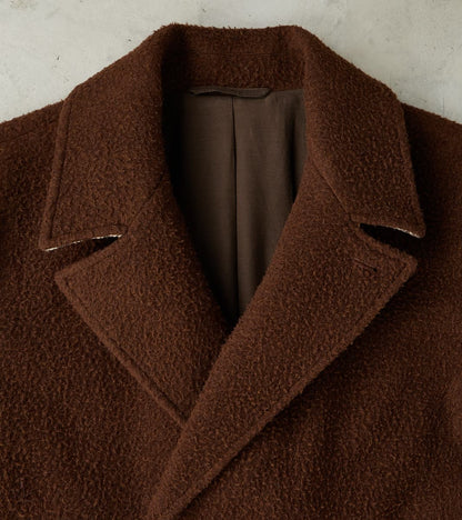 Italian Wool Ratine Cloth Marcel Lassance Redingote Coat - Coffee Brown