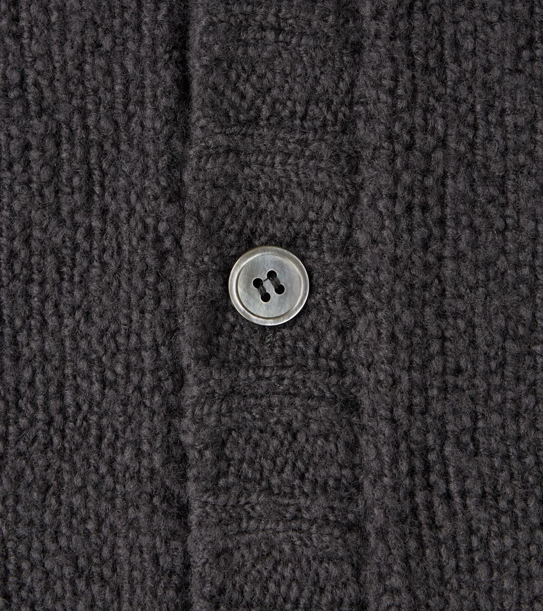 Italian Boucle Wool Student Cardigan - Storm Grey
