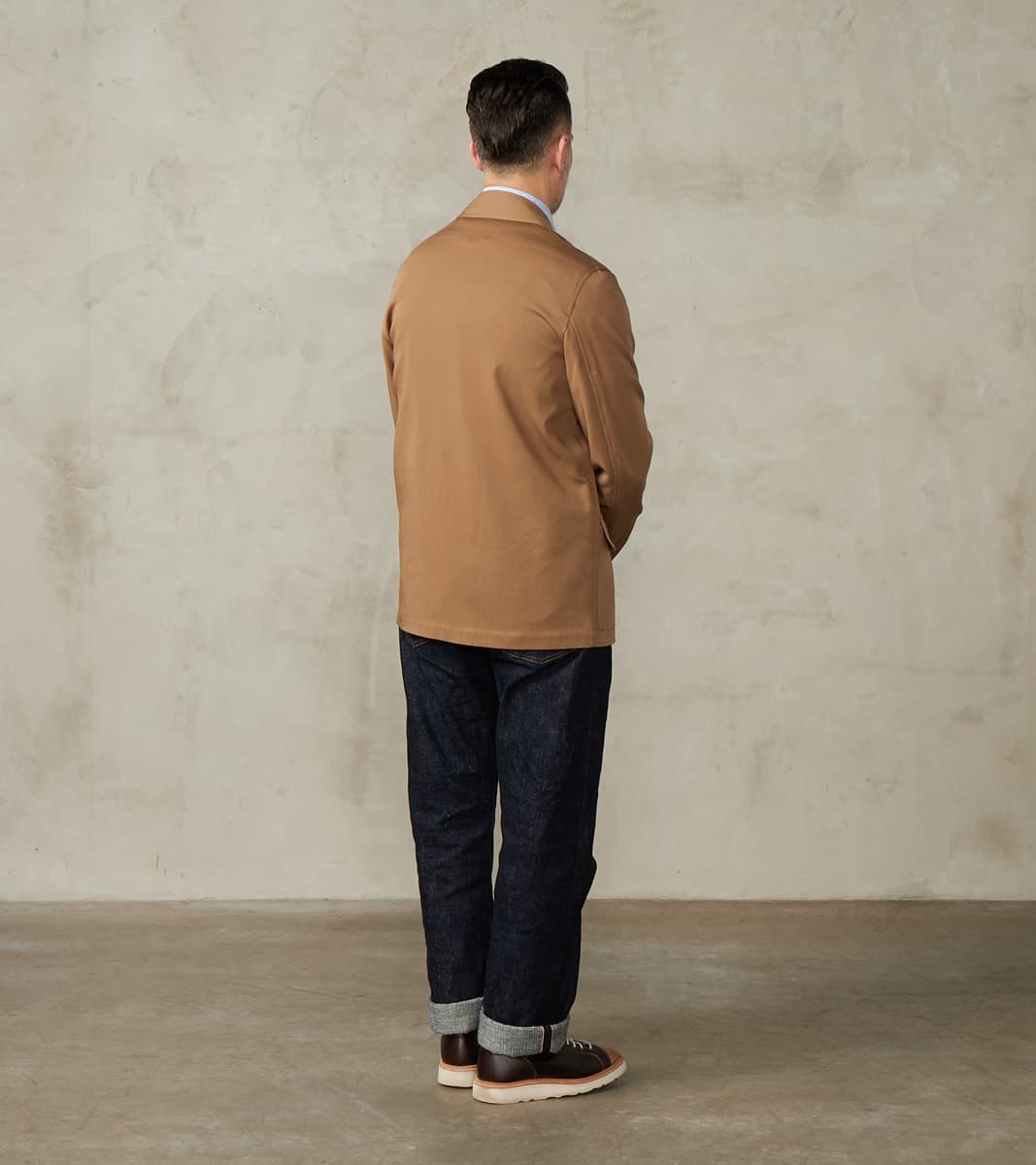 Natural Plant Dyed Italian Twill Geography Teacher Jacket - Coffee