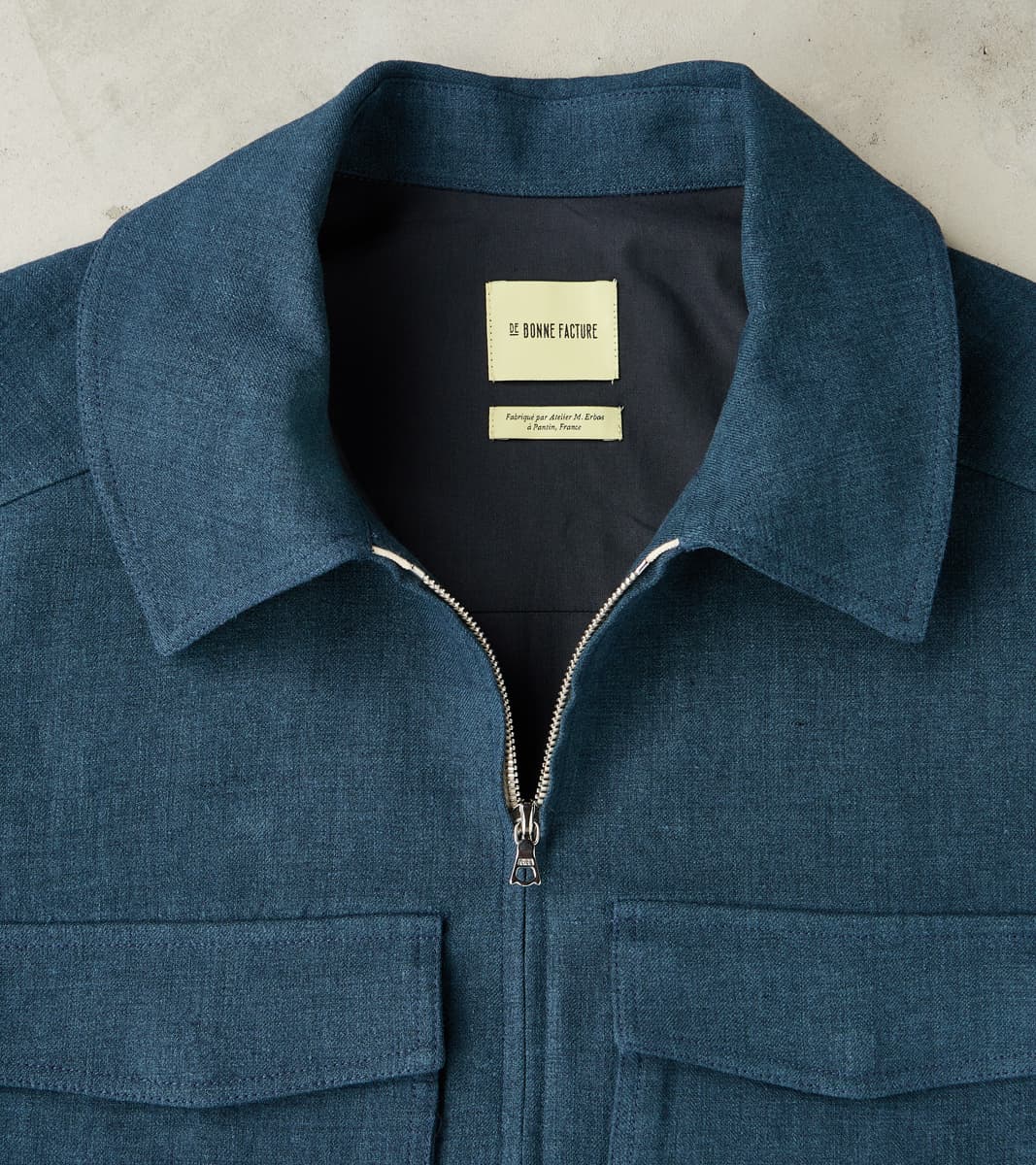 Belgium Linen & Wool Student Jacket - Prussian Blue