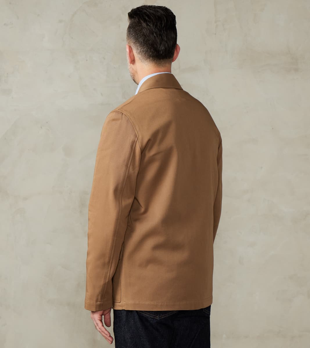 Natural Plant Dyed Italian Twill Geography Teacher Jacket - Coffee